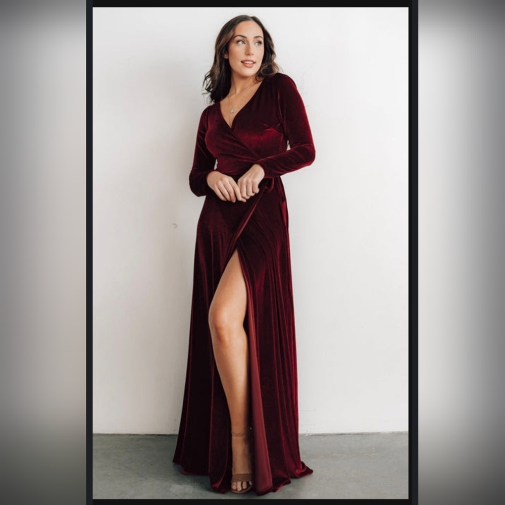 Baltic Born Esmerelda Velvet Maxi Dress in Merlot